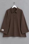 Yakalı Oysho Oversize Sweatshirt Kahverengi