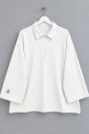 Yakalı Oysho Oversize Sweatshirt Beyaz
