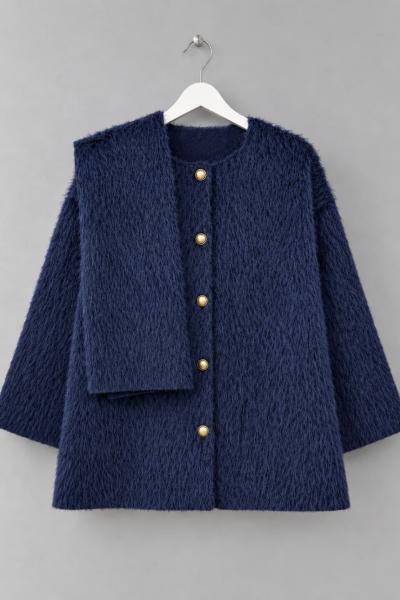 Atkılı Maxmara Ceket Lacivert