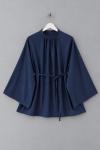 Hakim Yaka Oversize Tensel Bluz Lacivert