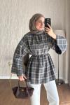 Oversize Hakim Yaka Bluz  Antrasit