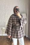Oversize Hakim Yaka Bluz  Sütlü Kahve