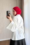 Layla Bağlamalı Oysh Tunik Beyaz