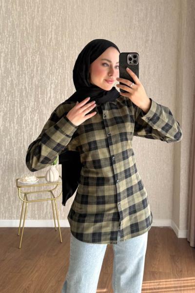 Amire Kaşe Bağmalı Tunik Yeşil
