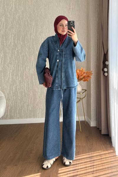 Nova Denim Takım  Kot Mavi