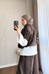 Lara Süet Üçlü Takım  Kahverengi
