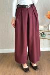 Maksimo Kırışmayan Etek Pantolon Bordo