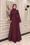Zümra Double Elbise Bordo