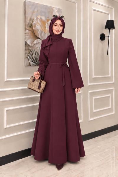 Zümra Double Elbise Bordo