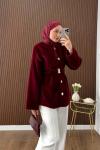 Kemerli Fox Ceket Bordo