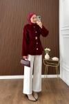 Kemerli Fox Ceket Bordo
