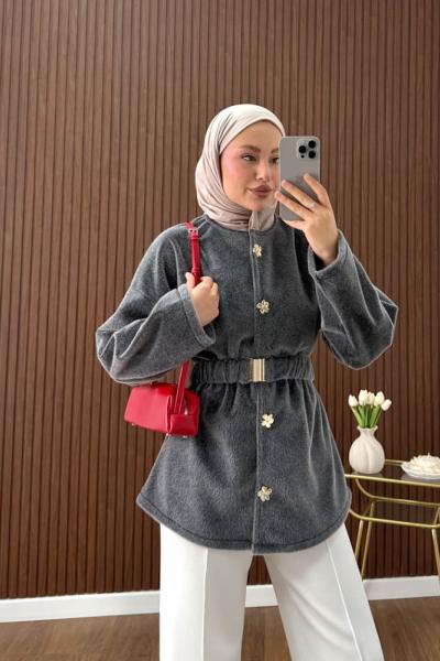 Kemerli Fox Ceket Antrasit