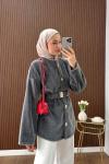 Kemerli Fox Ceket Antrasit