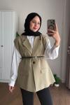 Vatkalı Oversize Yelek Çağla Yeşili