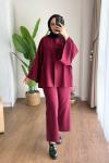 Nice Keten Takım  Bordo