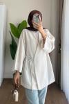 Yan Bağlamalı Kimono Bej