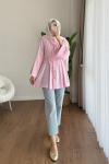Pensli Keten Tunik Pembe
