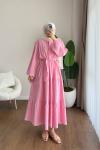 Parçalı Modal Elbise Pembe