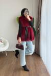 Lolita Peluş Yelek Bordo