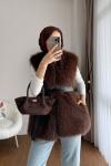Lolita Peluş Yelek Kahverengi