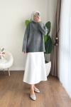 Oversize Bisiklet Yaka Kazak Antrasit