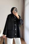 Atkılı Maxmara Ceket Siyah
