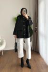 Atkılı Maxmara Ceket Siyah