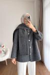 Atkılı Maxmara Ceket Füme