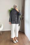 Atkılı Maxmara Ceket Füme