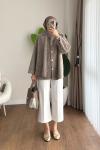 Atkılı Maxmara Ceket Sütlü Kahve