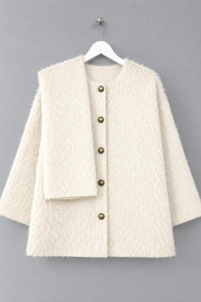 Atkılı Maxmara Ceket Krem