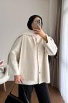 Atkılı Maxmara Ceket Krem